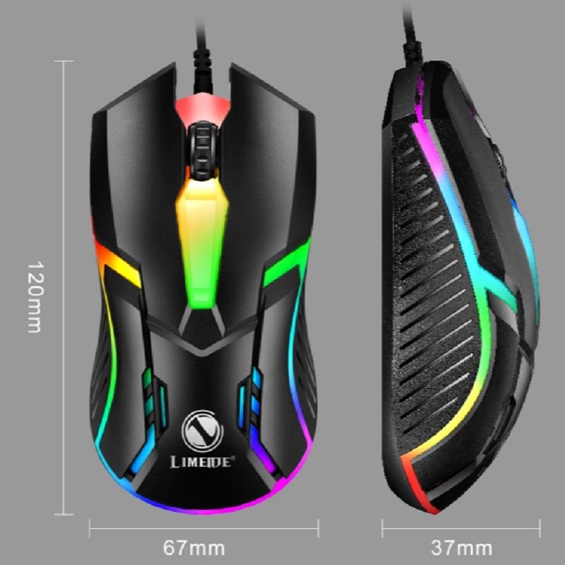 1200DPI USB Wired Optical Gaming Mouse with LED Light for PC Laptop - Task & Tether