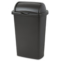 13 Gallon Roll Top Wastebasket, Large Trash Can with Easy Open Lift Lid for Kitchen, Black - Task & Tether