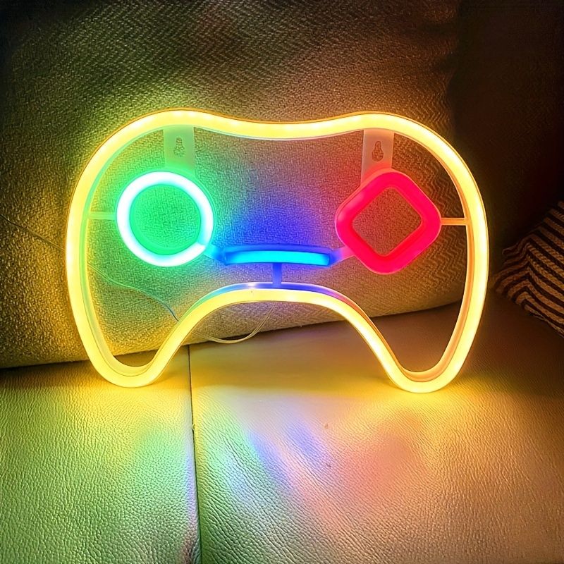 Gamer's Delight: LED Gaming Controller Logo Light - Perfect Gaming Player Gift & Home Decor - Task & Tether