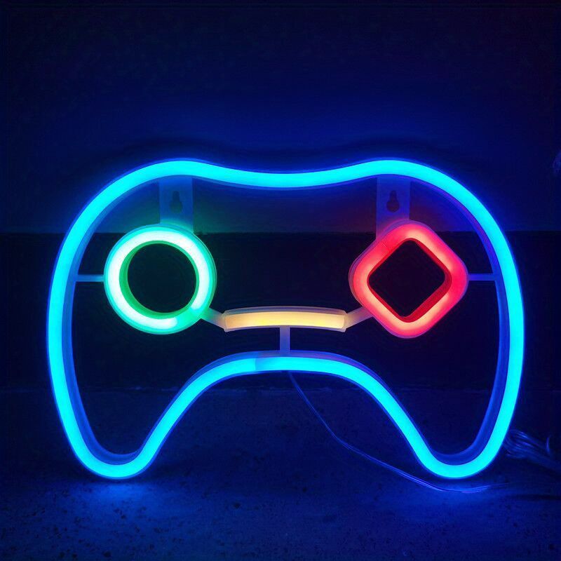 Gamer's Delight: LED Gaming Controller Logo Light - Perfect Gaming Player Gift & Home Decor - Task & Tether