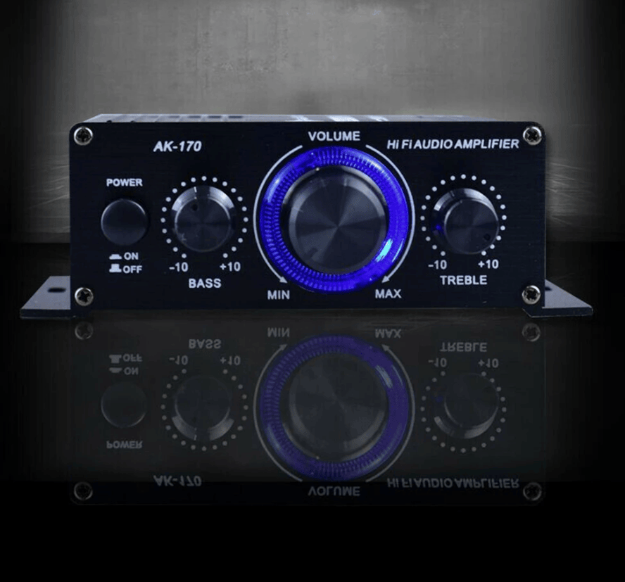 400W 12V 2 Channel Powerful Stereo Audio Power Amplifier HiFi Bass Amp Car Home - Task & Tether