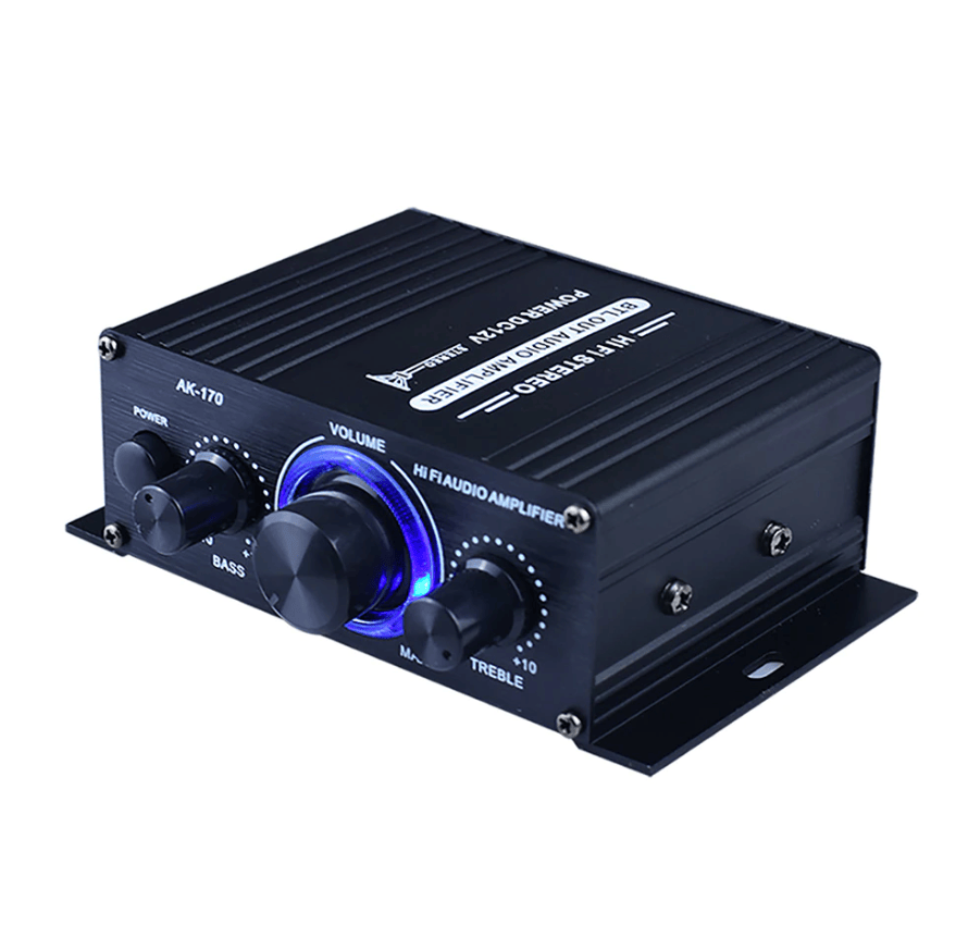 400W 12V 2 Channel Powerful Stereo Audio Power Amplifier HiFi Bass Amp Car Home - Task & Tether