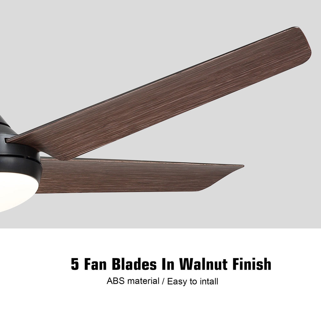 48 in. Integrated LED Indoor Brown Ceiling Fan with Light Kit and Remote Control - Task & Tether
