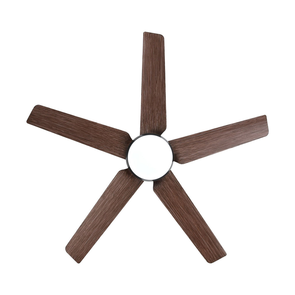 48 in. Integrated LED Indoor Brown Ceiling Fan with Light Kit and Remote Control - Task & Tether