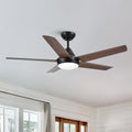48 in. Integrated LED Indoor Brown Ceiling Fan with Light Kit and Remote Control - Task & Tether