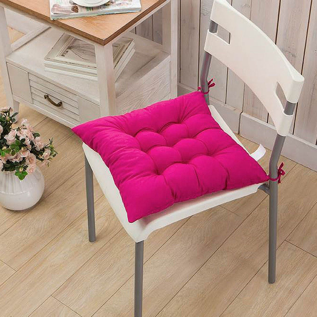 4Pcs Chair Cushion Pads Pillow Soft Tie On Square Sitting Mats For Home Office Car Sitting Travel(Standard) - Task & Tether