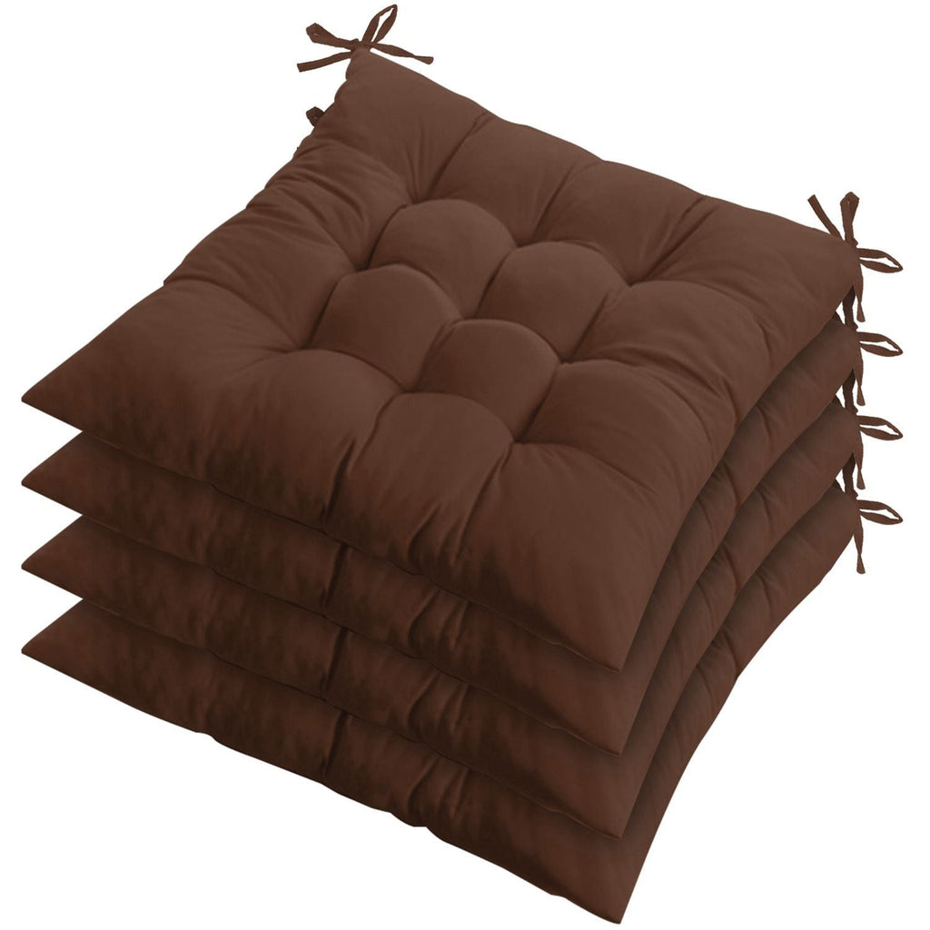 4Pcs Chair Cushion Pads Pillow Soft Tie On Square Sitting Mats For Home Office Car Sitting Travel(Standard) - Task & Tether