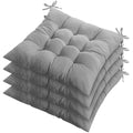 4Pcs Chair Cushion Pads Pillow Soft Tie On Square Sitting Mats For Home Office Car Sitting Travel(Standard) - Task & Tether