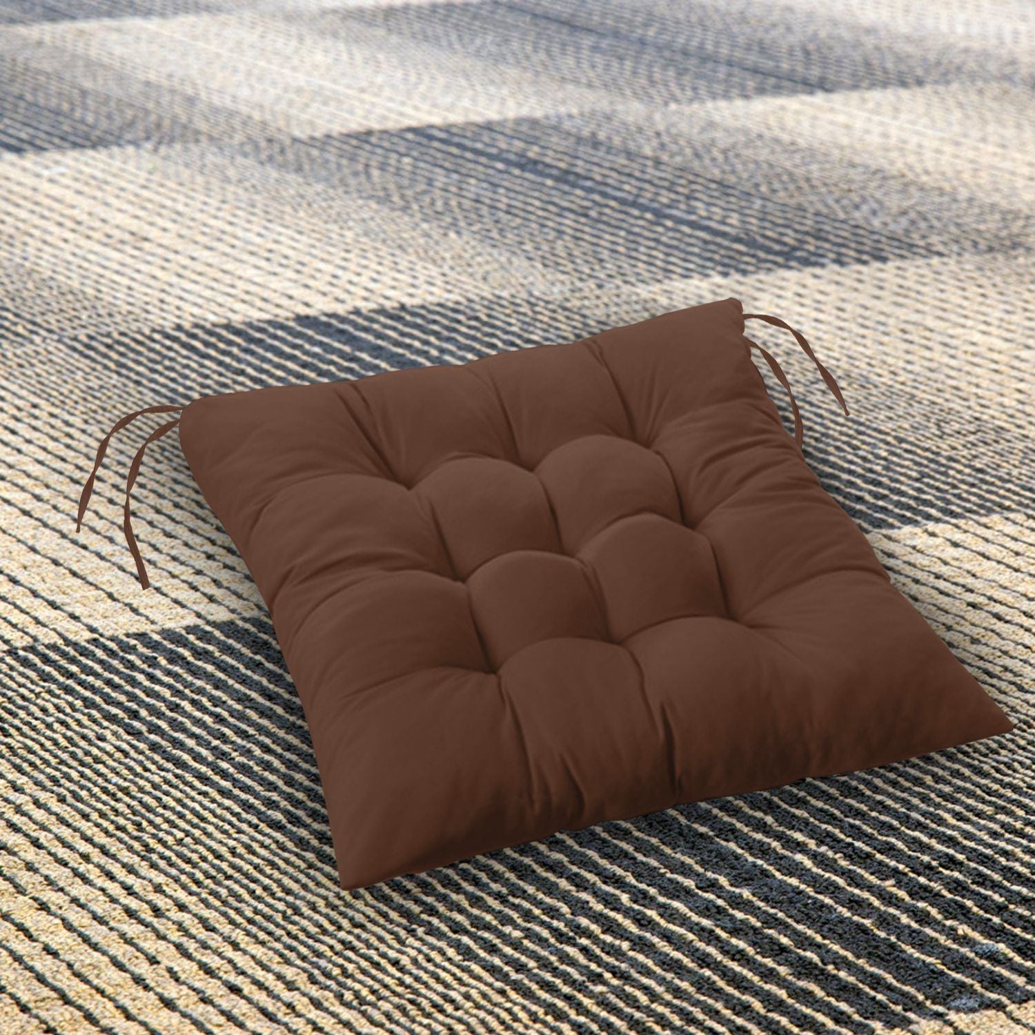 4Pcs Chair Cushion Pads Pillow Soft Tie On Square Sitting Mats For Home Office Car Sitting Travel(Standard) - Task & Tether