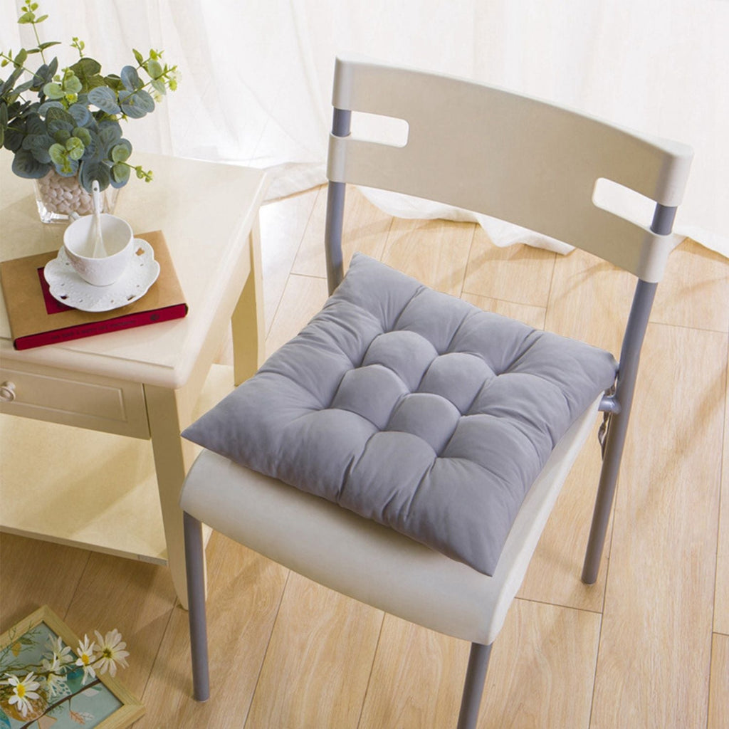 4Pcs Chair Cushion Pads Pillow Soft Tie On Square Sitting Mats For Home Office Car Sitting Travel(Standard) - Task & Tether