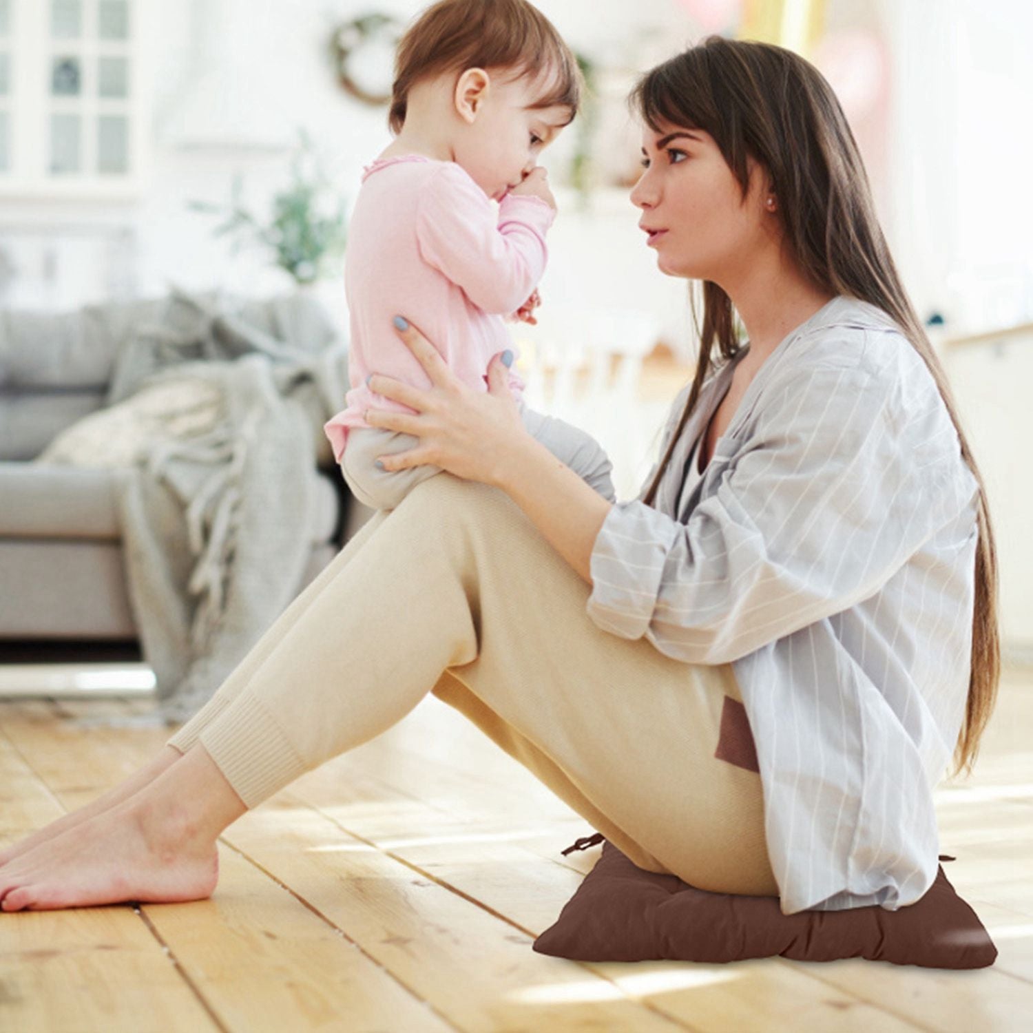 4Pcs Chair Cushion Pads Pillow Soft Tie On Square Sitting Mats For Home Office Car Sitting Travel(Standard) - Task & Tether