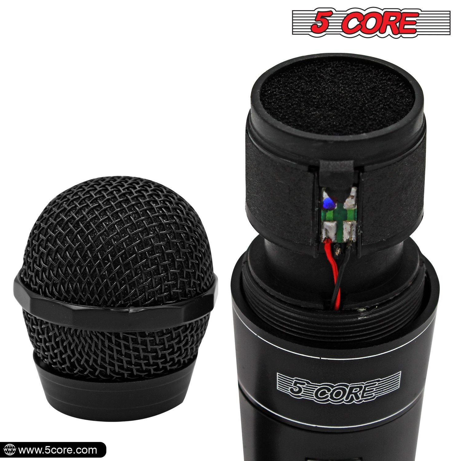 5 CORE Microphone Dynamic Vocal Handheld Mic Cardioid Unidirectional Microfono w On Off Switch + XLR Audio Cable for Singing Karaoke Public Speaking & Parties - PM 757 - Task & Tether
