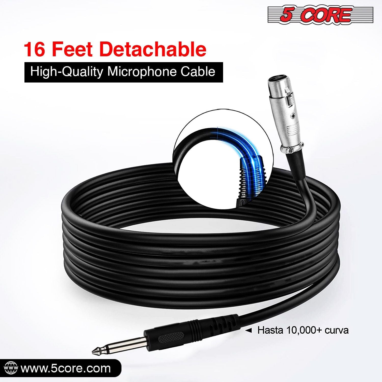 5 CORE Microphone Dynamic Vocal Handheld Mic Cardioid Unidirectional Microfono w On Off Switch + XLR Audio Cable for Singing Karaoke Public Speaking & Parties - PM 757 - Task & Tether