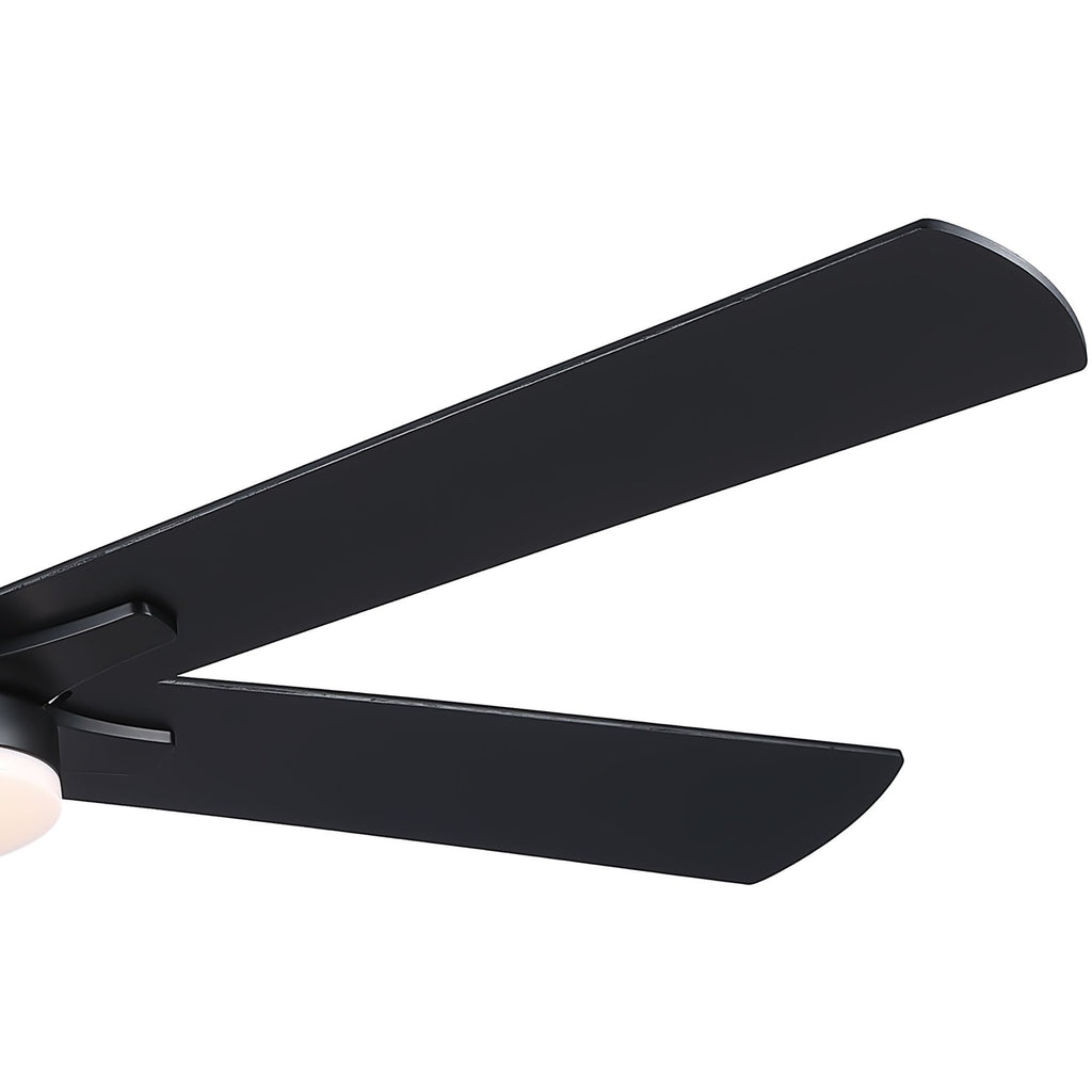 52 in. Integrated LED Farmhouse Indoor/Outdoor Black Smart Ceiling Fan with Remote Control - Task & Tether