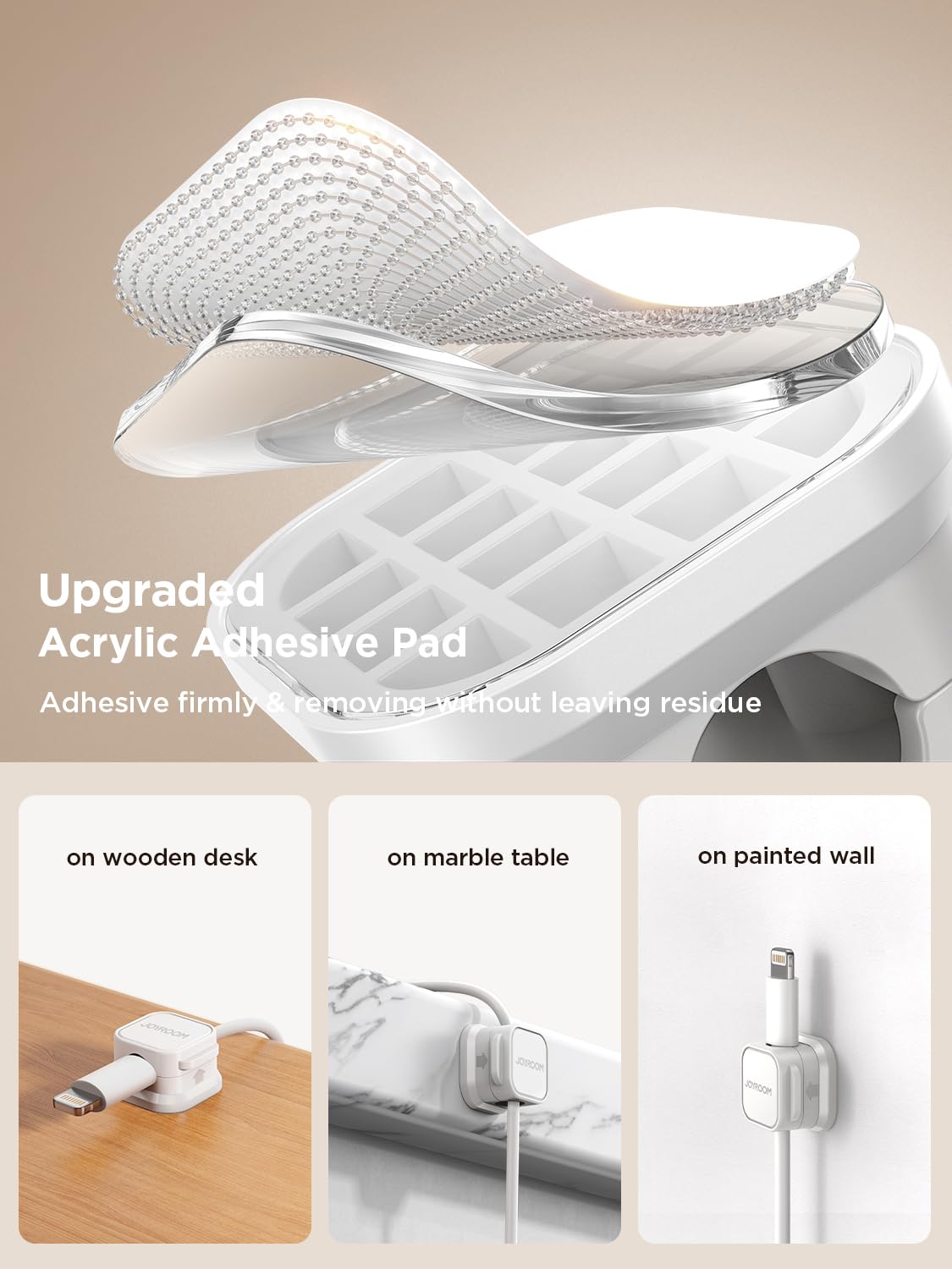 6 Pack Magnetic Cable Clips [Cable Smooth Adjustable] Cord Holder, Under Desk Cable Management, JOYROOM Adhesive Wire Holder Keeper Organizer for Home Office Desk Phone Car Wall Desktop Nightstand - Task & Tether