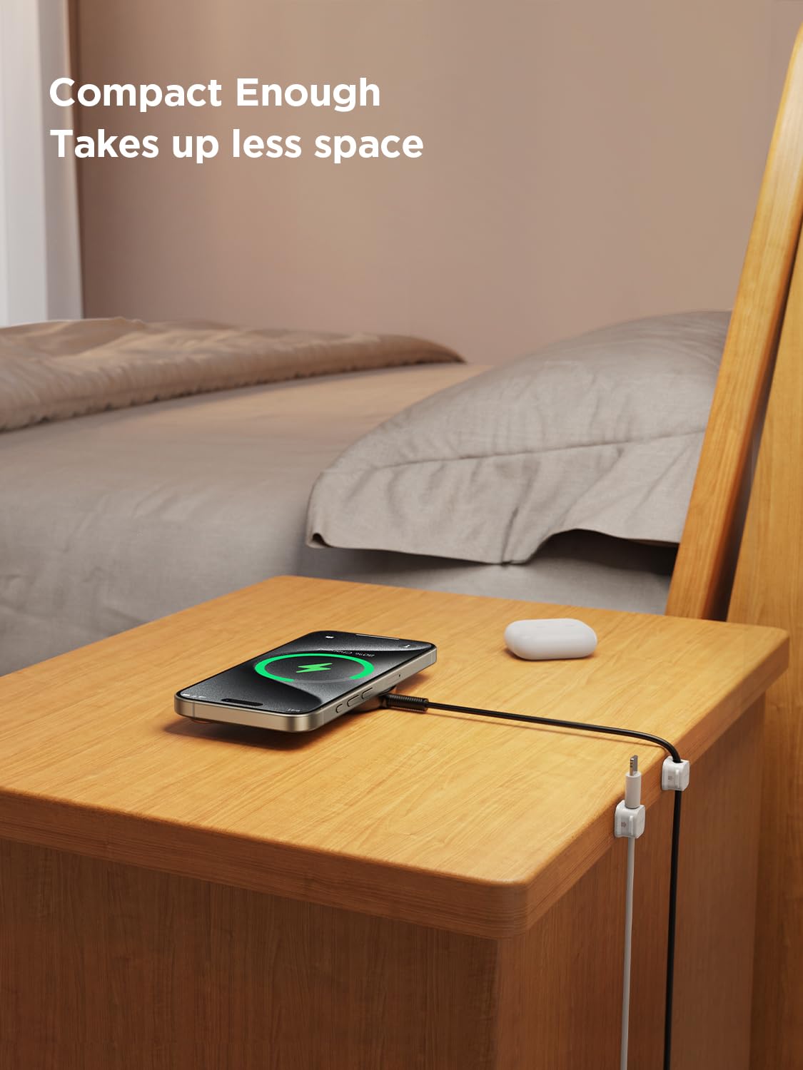 6 Pack Magnetic Cable Clips [Cable Smooth Adjustable] Cord Holder, Under Desk Cable Management, JOYROOM Adhesive Wire Holder Keeper Organizer for Home Office Desk Phone Car Wall Desktop Nightstand - Task & Tether