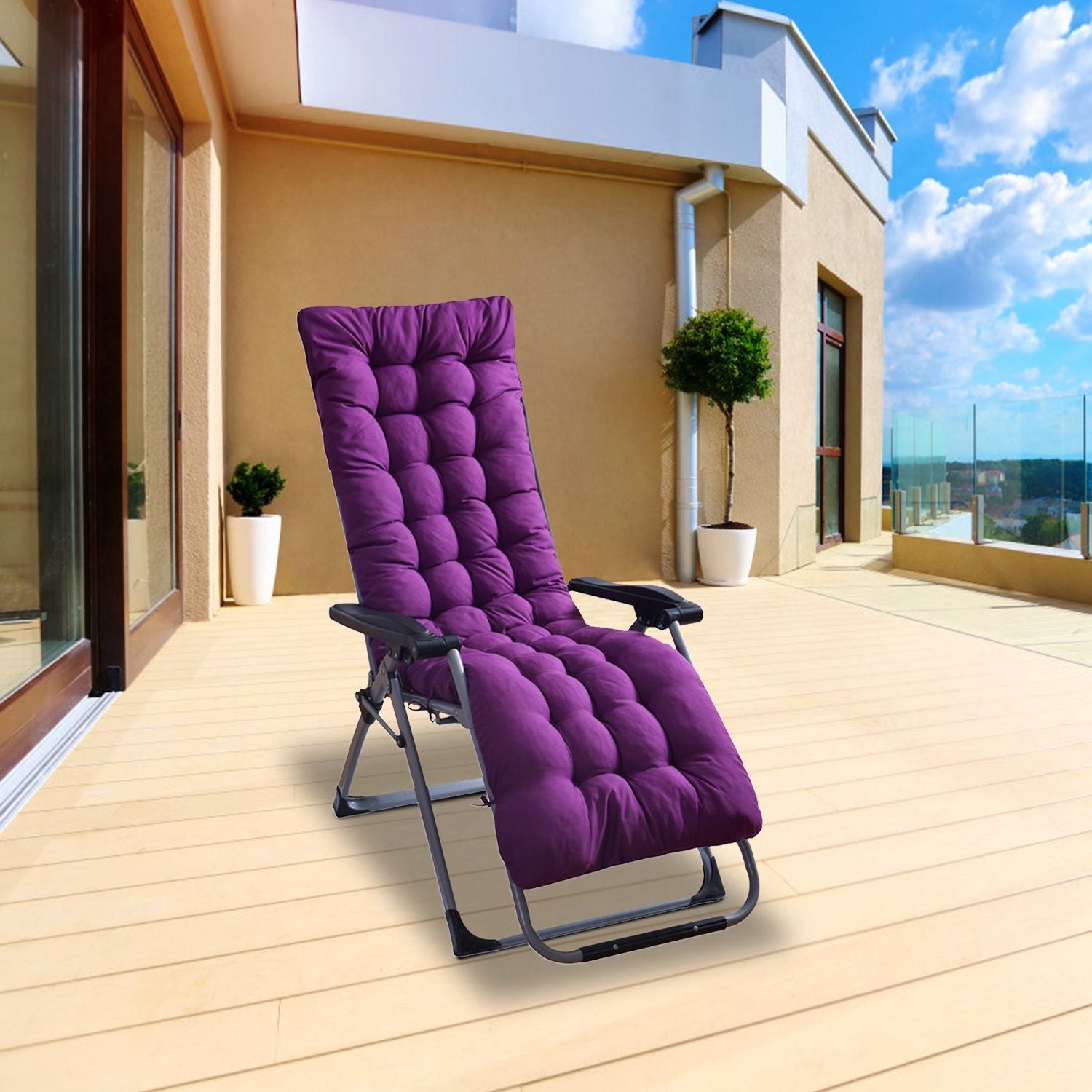 67x22in Chaise Lounger Cushion Recliner Rocking Chair Sofa Mat Deck Chair Cushion - Task & Tether