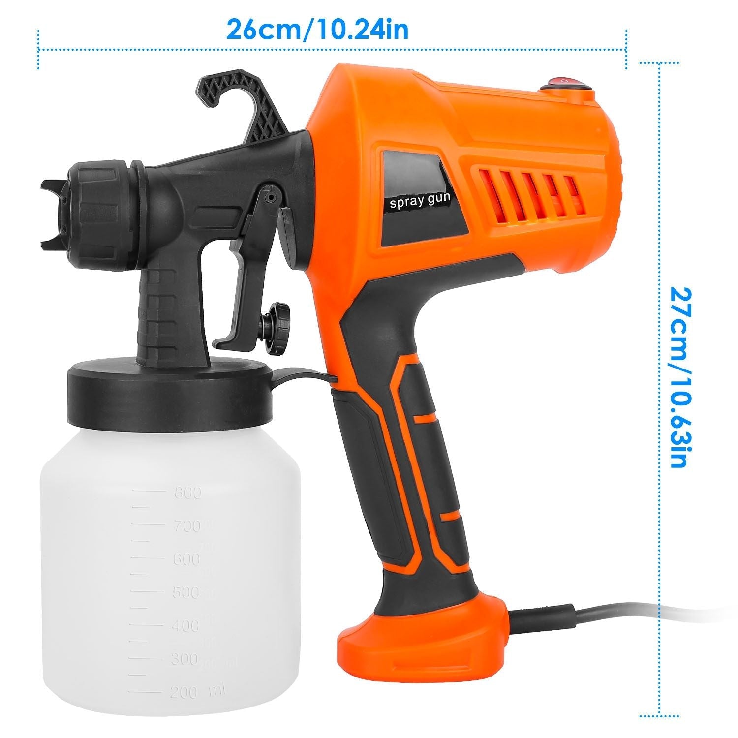 700W Electric Paint Sprayer Handheld HVLP Spray Painter Painting Spray Gun For Fences Brick Walls - Task & Tether