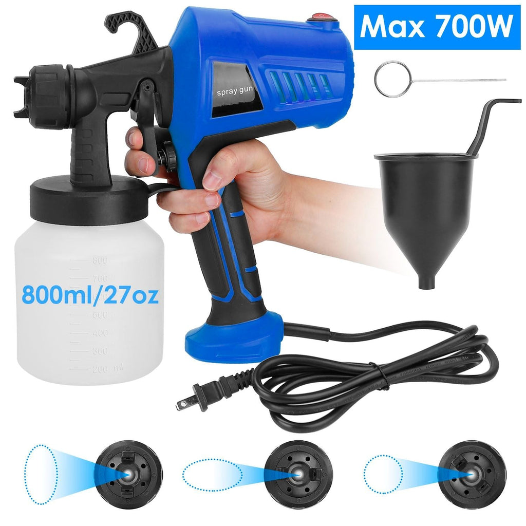 700W Electric Paint Sprayer Handheld HVLP Spray Painter Painting Spray Gun For Fences Brick Walls - Task & Tether