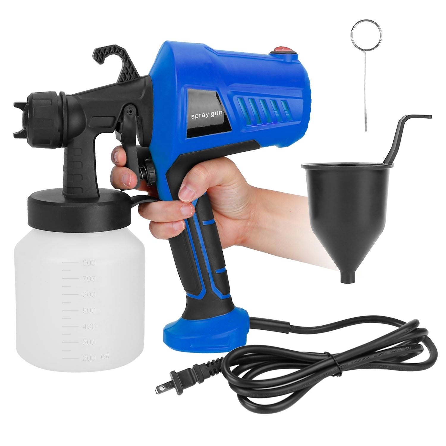 700W Electric Paint Sprayer Handheld HVLP Spray Painter Painting Spray Gun For Fences Brick Walls - Task & Tether