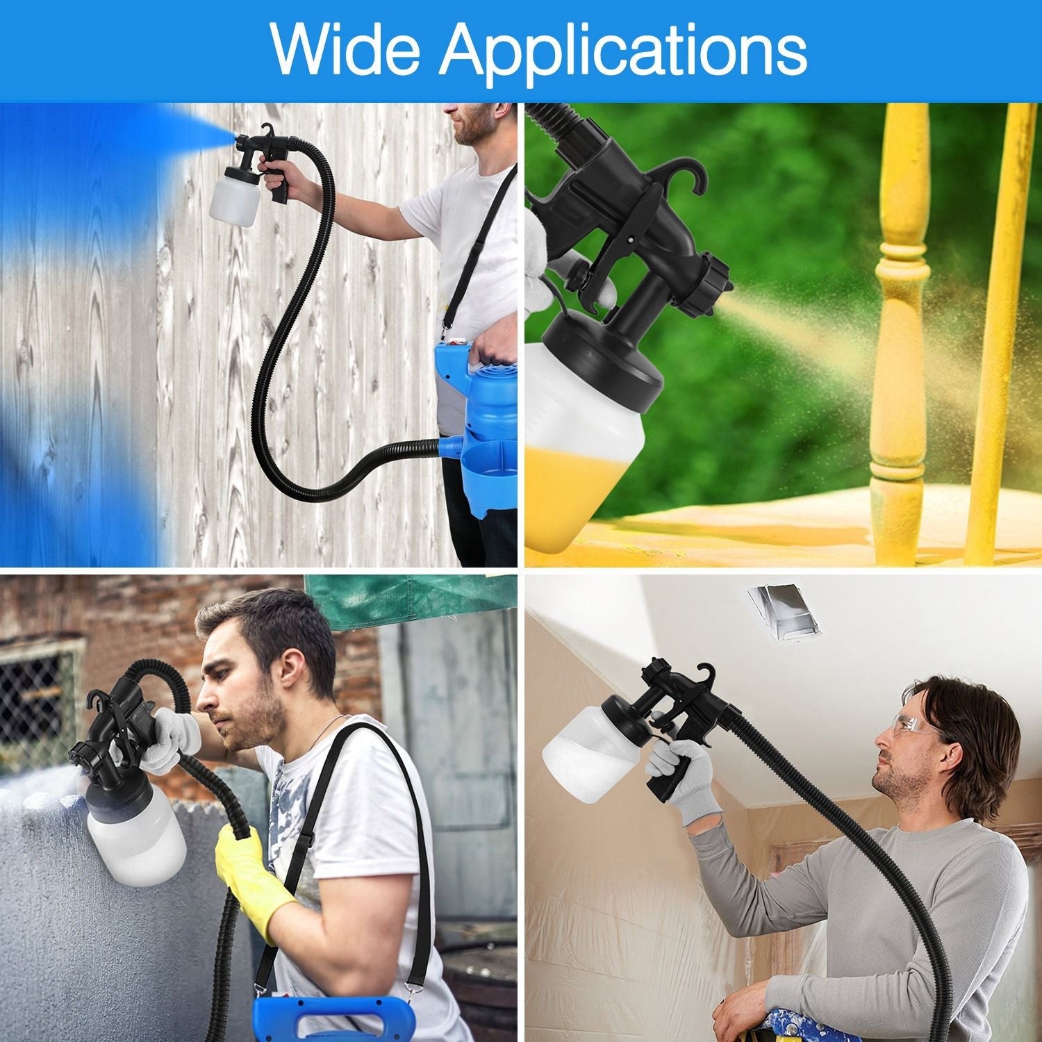 800ML Paint Spray Painter 650W Oil Primer Water Paint Sprayer Machine - Task & Tether