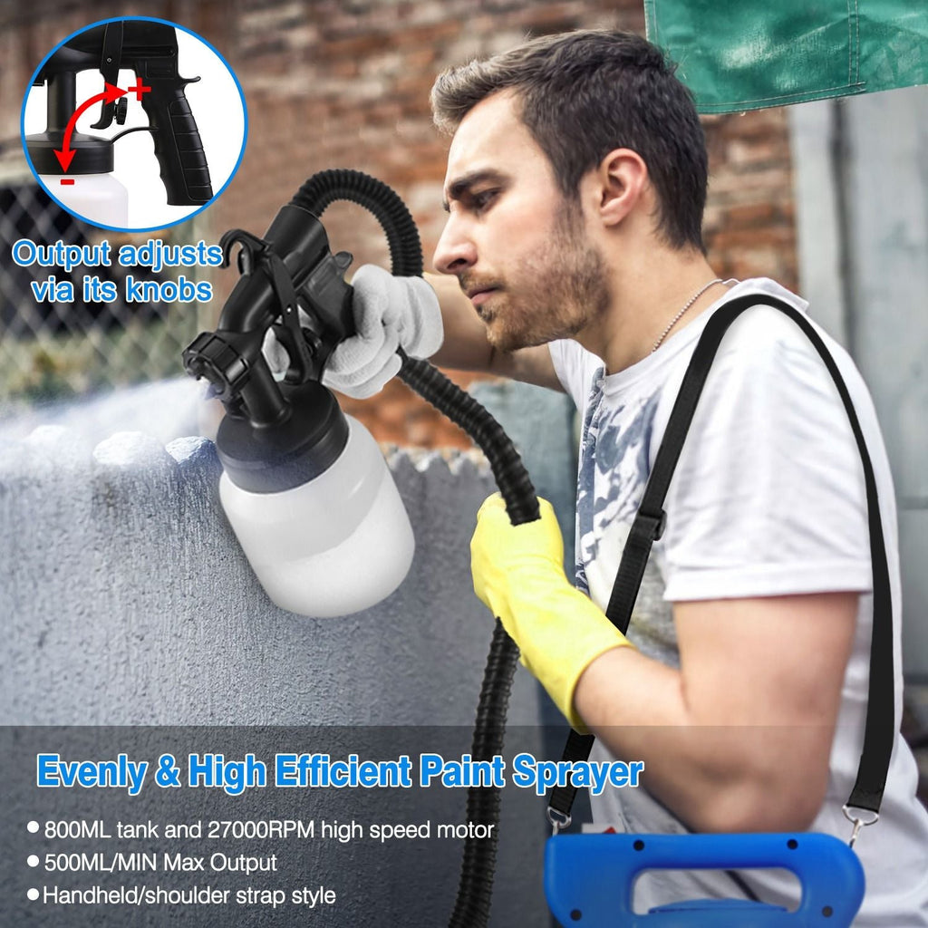 800ML Paint Spray Painter 650W Oil Primer Water Paint Sprayer Machine - Task & Tether