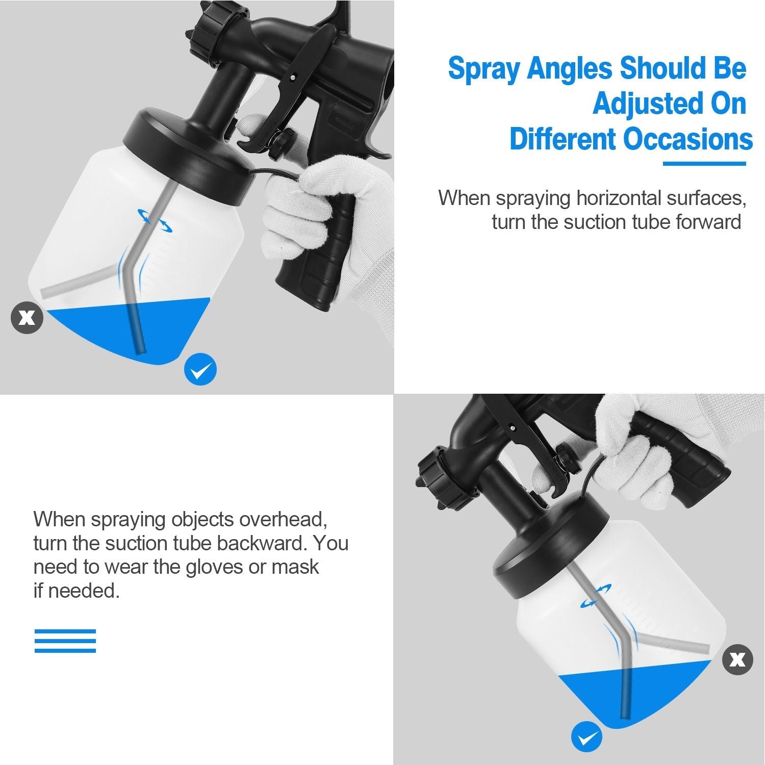 800ML Paint Spray Painter 650W Oil Primer Water Paint Sprayer Machine - Task & Tether