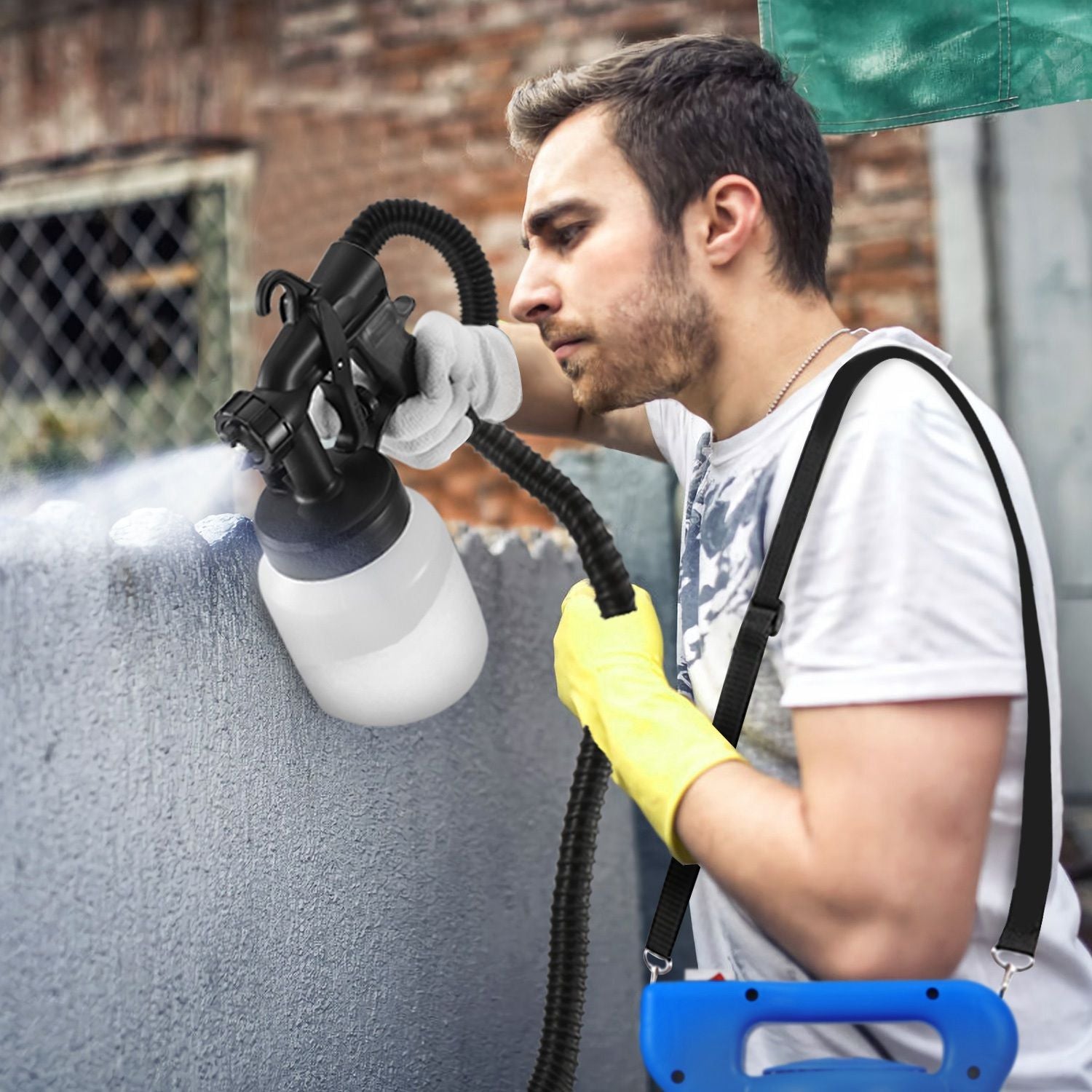 800ML Paint Spray Painter 650W Oil Primer Water Paint Sprayer Machine - Task & Tether