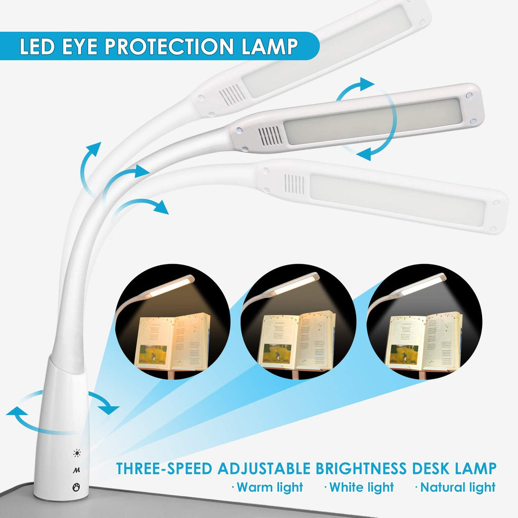 Height Adjustable Kids Study Desk Set with LED Lamp & Drawer - Blue-1 - Task & Tether