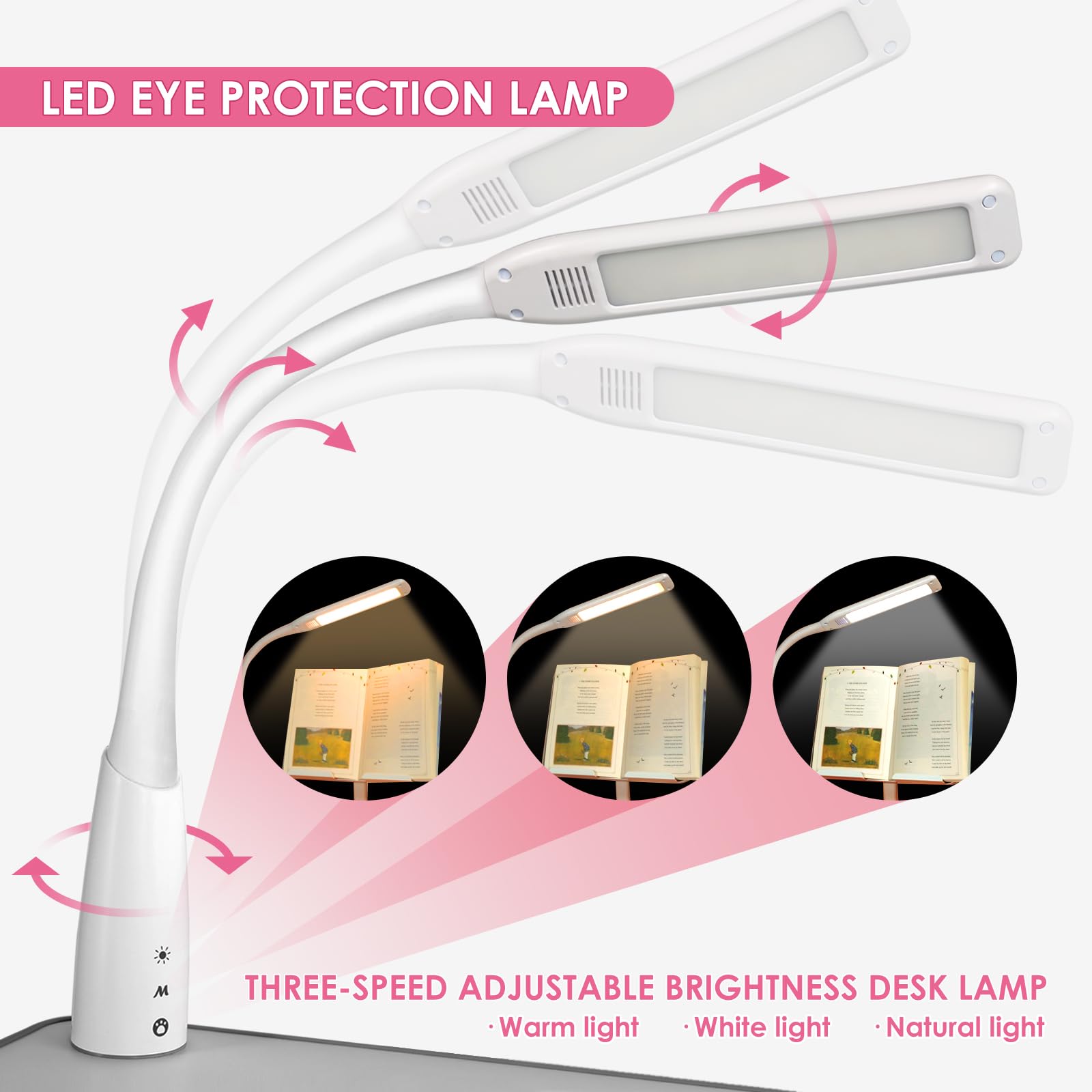 Height Adjustable Kids Study Desk Set with LED Lamp & Drawer - Blue-1 - Task & Tether