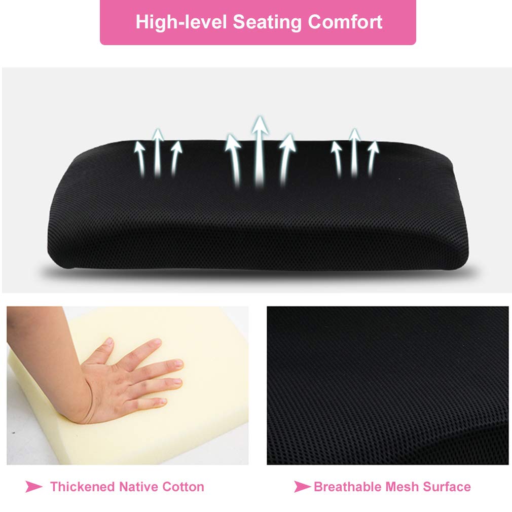 Ergonomic Mid-Back Desk Chair w/ Lumbar Support | Adjustable Height | Rolling Wheels | Dark Black - Task & Tether