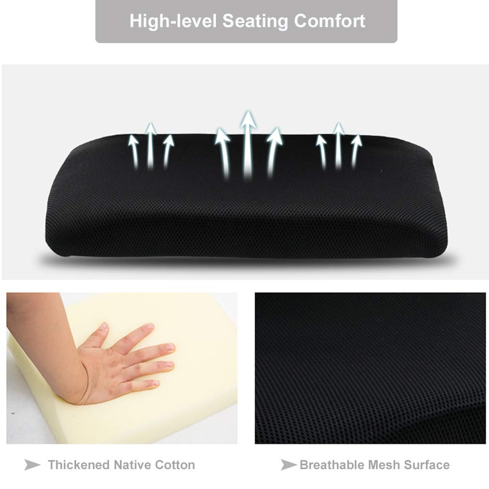 Ergonomic Mid-Back Desk Chair w/ Lumbar Support | Adjustable Height | Rolling Wheels | Dark Black - Task & Tether