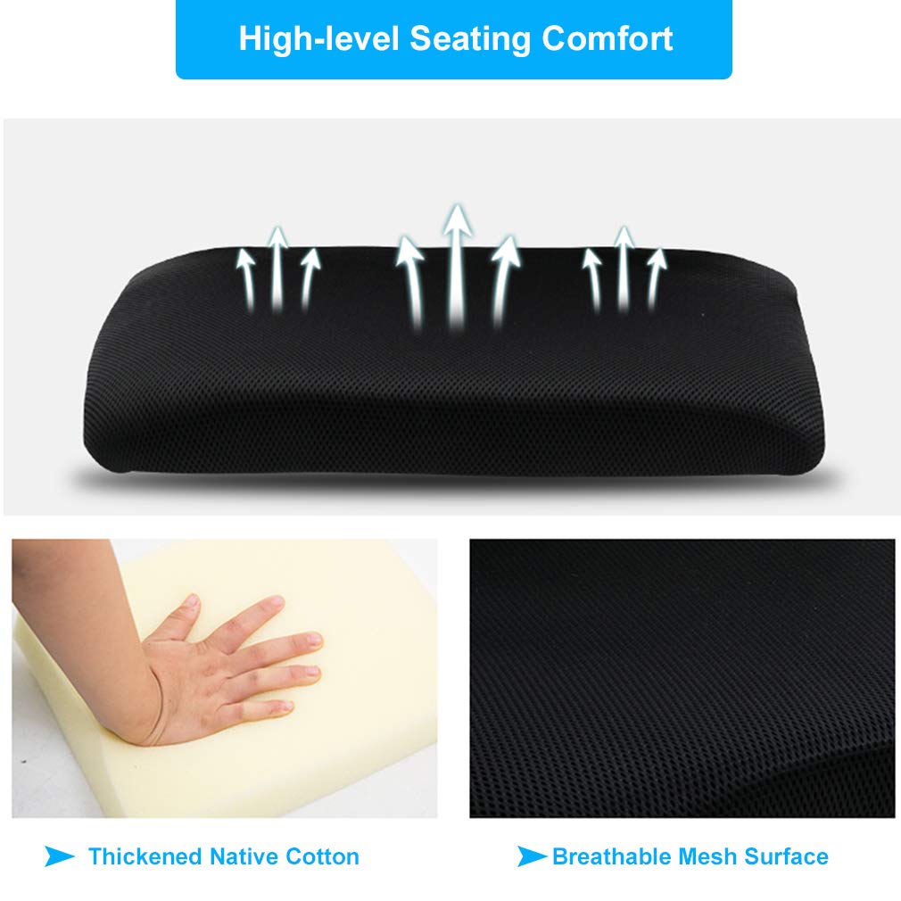 Ergonomic Mid-Back Desk Chair w/ Lumbar Support | Adjustable Height | Rolling Wheels | Dark Black - Task & Tether