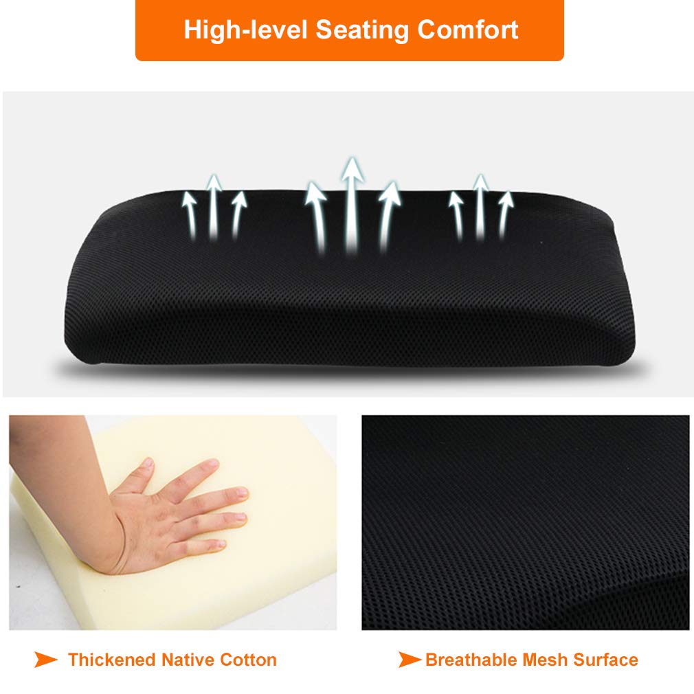 Ergonomic Mid-Back Desk Chair w/ Lumbar Support | Adjustable Height | Rolling Wheels | Dark Black - Task & Tether