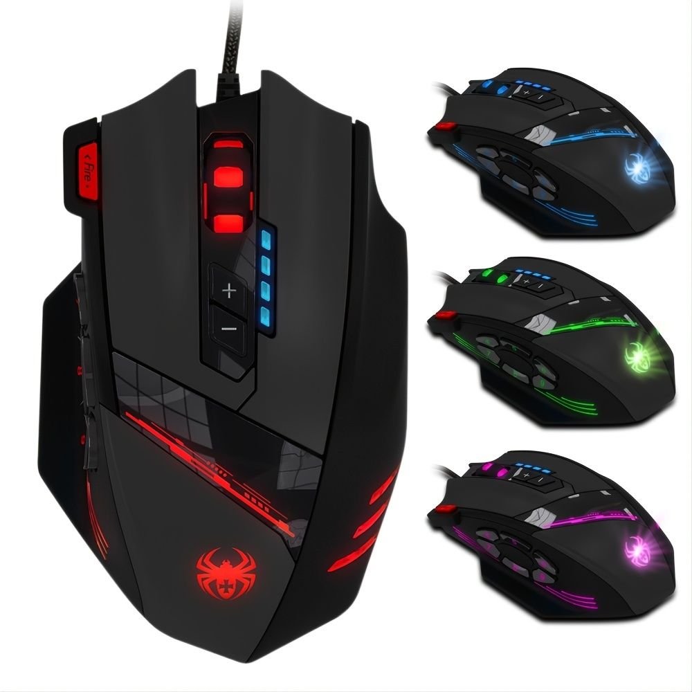 C12 Programmable 12 Button Gaming Mouse - Task & Tether