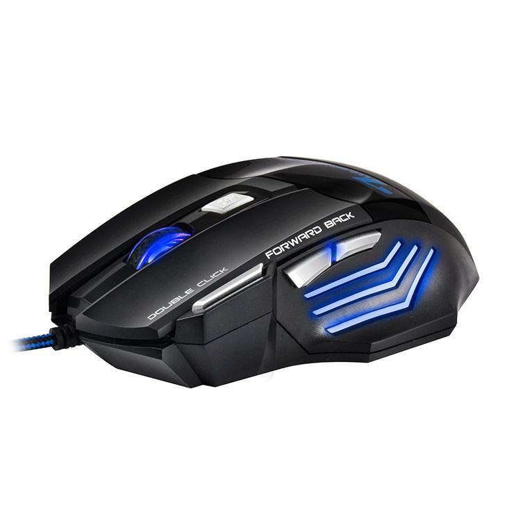 Ergonomic USB Wired Gaming Mouse for PC Laptop - 5500 DPI Gamer Mouse with LED & 7 Buttons - Task & Tether