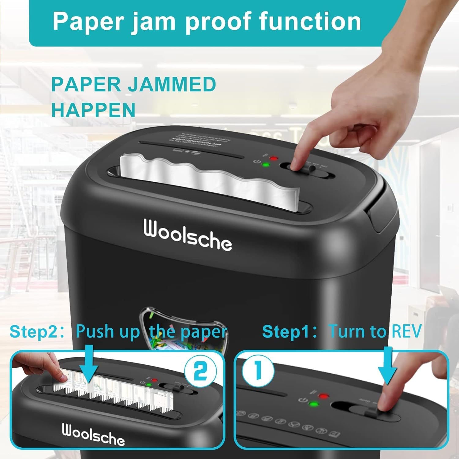 Cross Cut Paper Shredder,High - Performance,14 - Sheet Capacity,6.6 Gallon Basket,P - 4 Security - Jam Proof Heavy Duty Shredder for Home and Office - Task & Tether