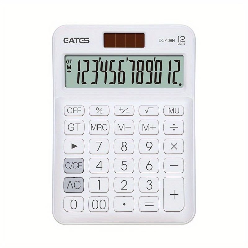 Cute 12 Digit Dual Power Calculator for Kids - Big Buttons & Large Display - Office, Home, School - Task & Tether