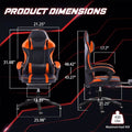 Reclining Ergonomic Gaming Chair with Footrest & Lumbar Support - Task & Tether