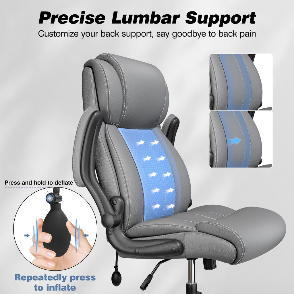 Adjustable High Back Ergonomic Office Chair with Lumbar Support, Black - Task & Tether