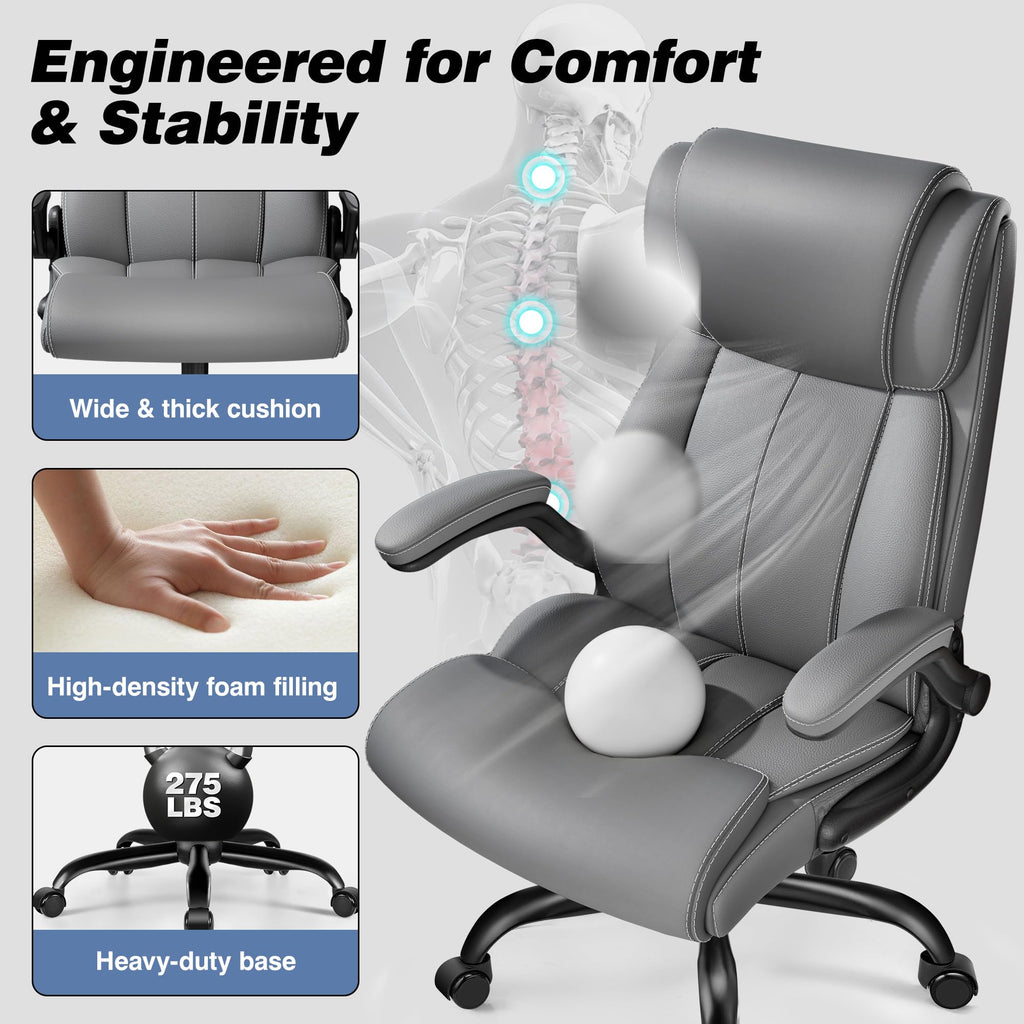Adjustable High Back Ergonomic Office Chair with Lumbar Support, Black - Task & Tether