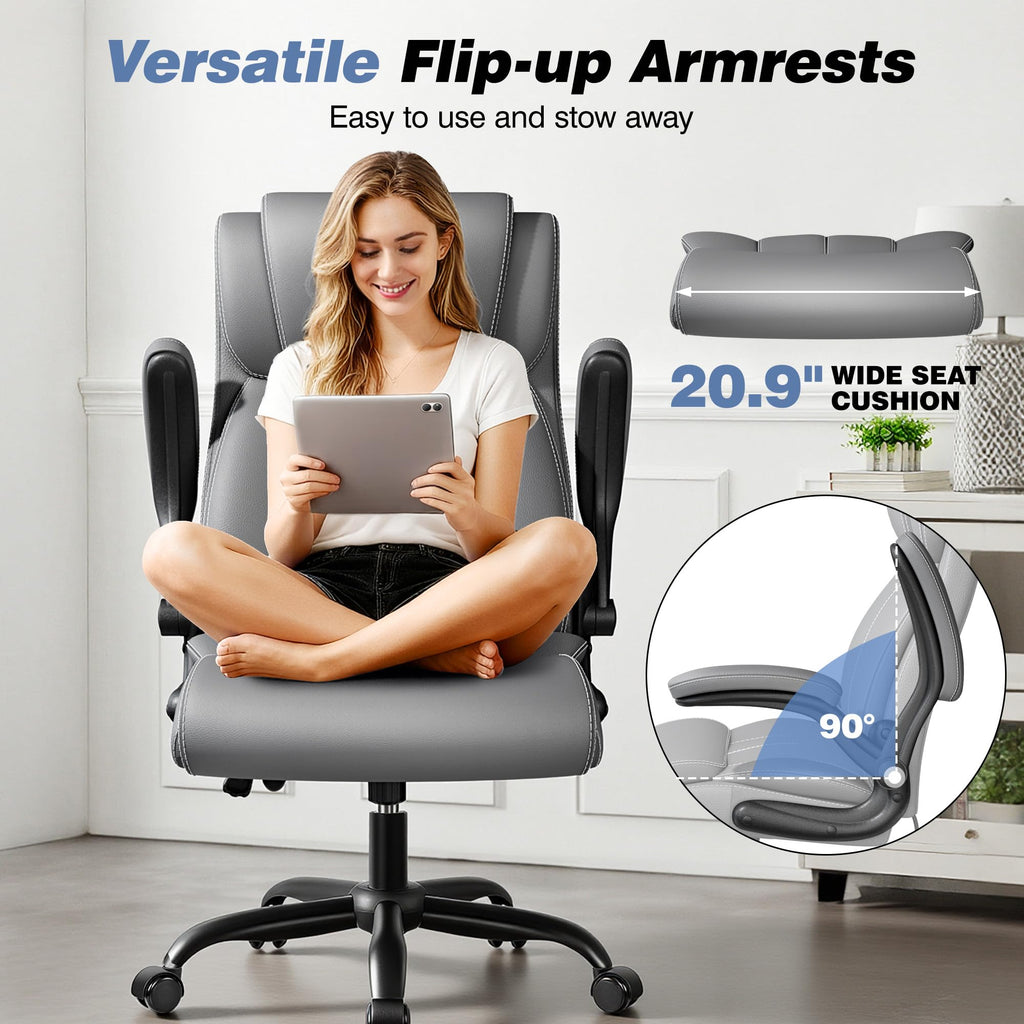 Adjustable High Back Ergonomic Office Chair with Lumbar Support, Black - Task & Tether