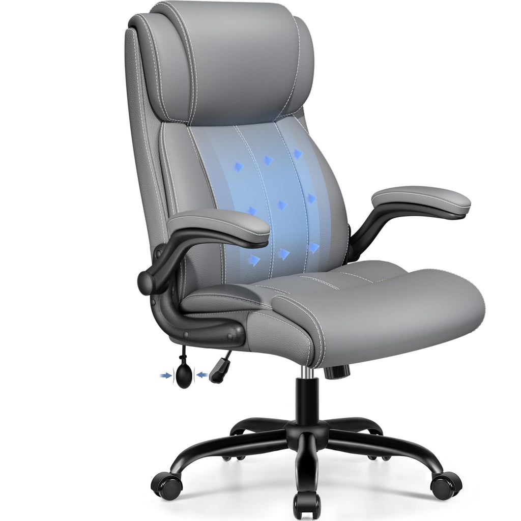 Adjustable High Back Ergonomic Office Chair with Lumbar Support, Black - Task & Tether