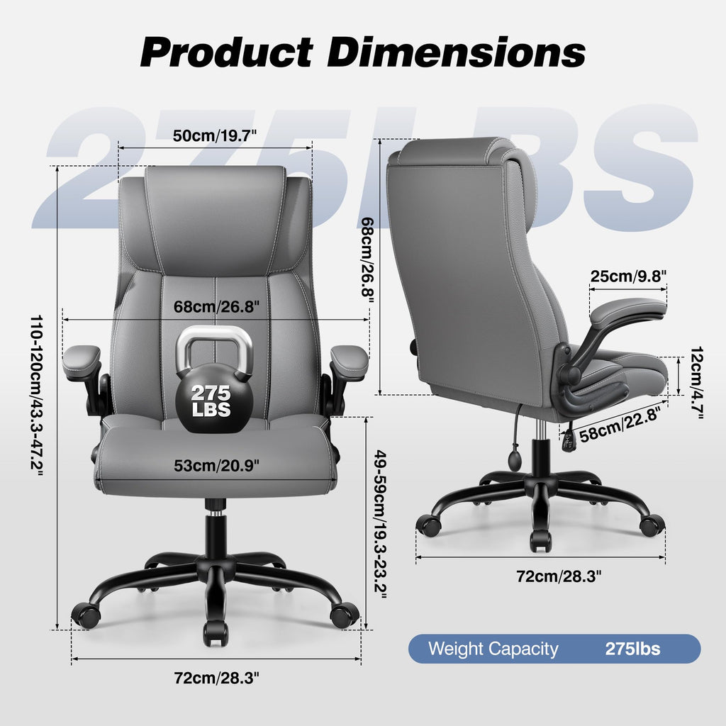 Adjustable High Back Ergonomic Office Chair with Lumbar Support, Black - Task & Tether