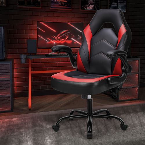 Adjustable Ergonomic Gaming Office Chair with PU Leather Racing Design for Christmas Furniture - Task & Tether
