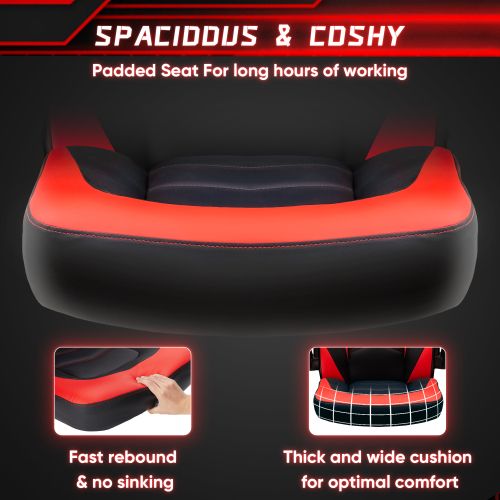 Adjustable Ergonomic Gaming Office Chair with PU Leather Racing Design for Christmas Furniture - Task & Tether