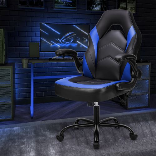 Adjustable Ergonomic Gaming Office Chair with PU Leather Racing Design for Christmas Furniture - Task & Tether