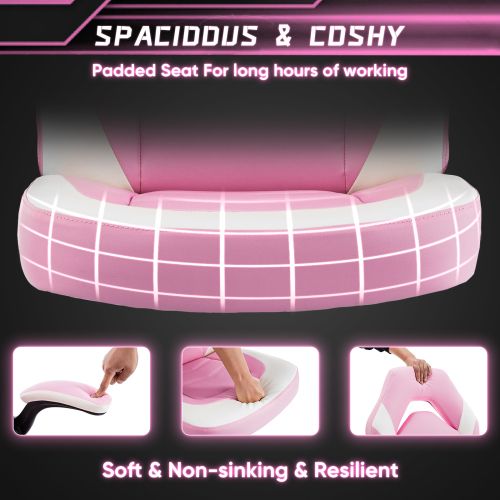 Adjustable Ergonomic Gaming Office Chair with PU Leather Racing Design for Christmas Furniture - Task & Tether