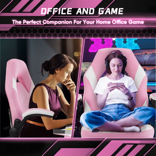 Adjustable Ergonomic Gaming Office Chair with PU Leather Racing Design for Christmas Furniture - Task & Tether