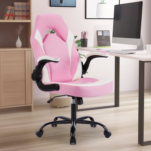 Adjustable Ergonomic Gaming Office Chair with PU Leather Racing Design for Christmas Furniture - Task & Tether